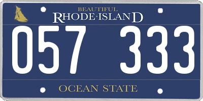 RI license plate 057333