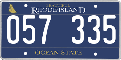 RI license plate 057335