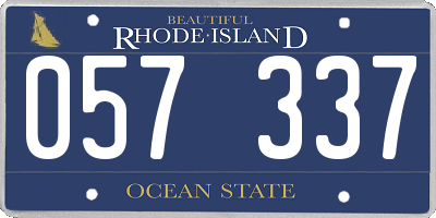 RI license plate 057337