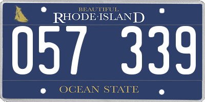 RI license plate 057339