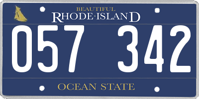 RI license plate 057342