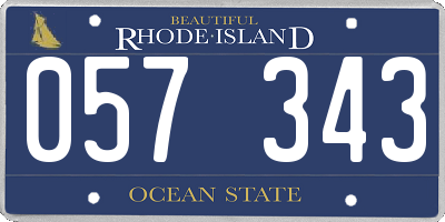 RI license plate 057343
