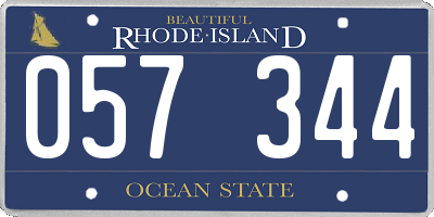 RI license plate 057344