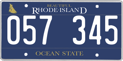 RI license plate 057345