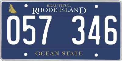 RI license plate 057346