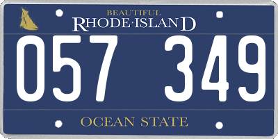 RI license plate 057349