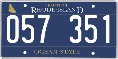 RI license plate 057351