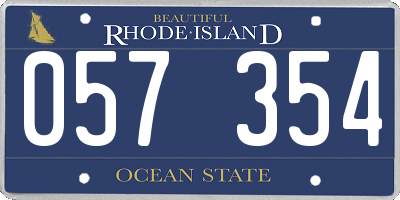 RI license plate 057354