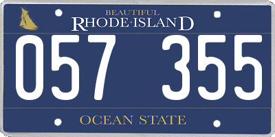 RI license plate 057355