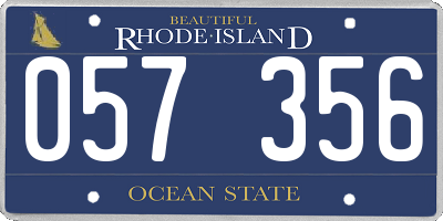 RI license plate 057356