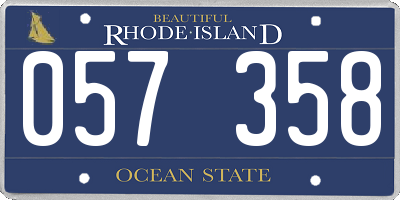 RI license plate 057358