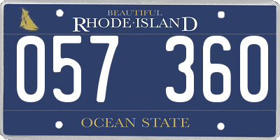 RI license plate 057360