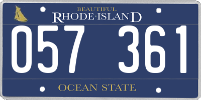RI license plate 057361
