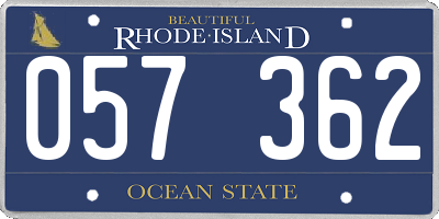 RI license plate 057362