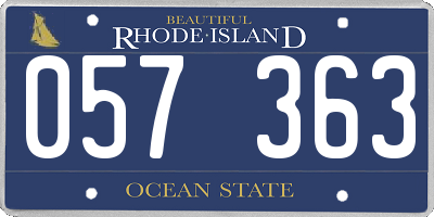 RI license plate 057363