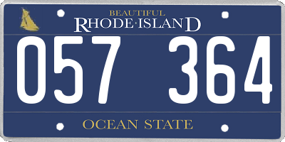 RI license plate 057364