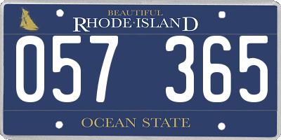 RI license plate 057365