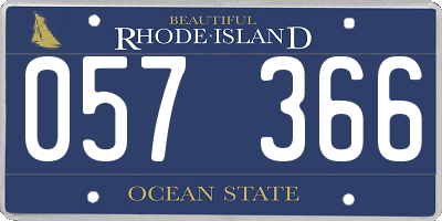 RI license plate 057366