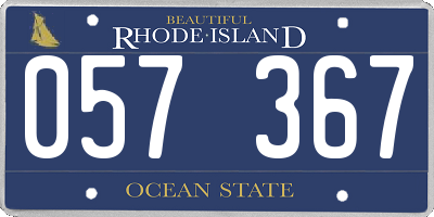 RI license plate 057367