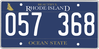 RI license plate 057368