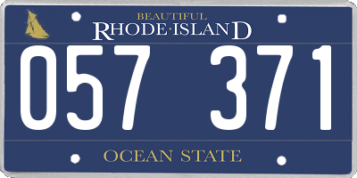 RI license plate 057371