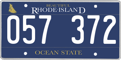 RI license plate 057372