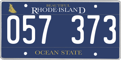 RI license plate 057373