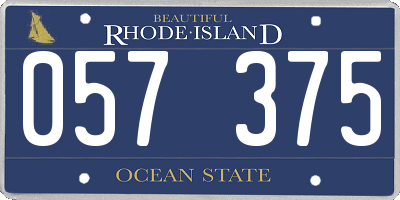 RI license plate 057375