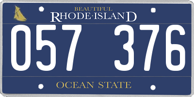 RI license plate 057376