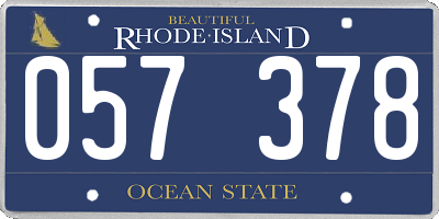 RI license plate 057378