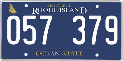 RI license plate 057379