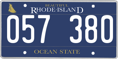 RI license plate 057380