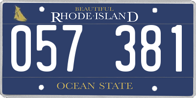 RI license plate 057381