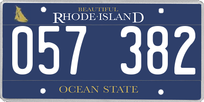 RI license plate 057382