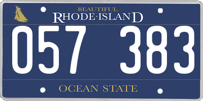 RI license plate 057383