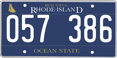 RI license plate 057386
