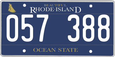 RI license plate 057388