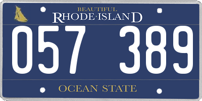 RI license plate 057389