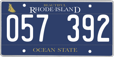 RI license plate 057392