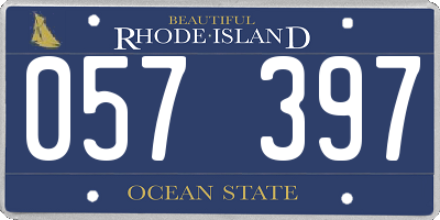 RI license plate 057397