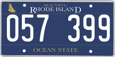 RI license plate 057399