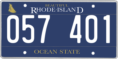 RI license plate 057401