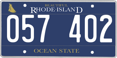 RI license plate 057402