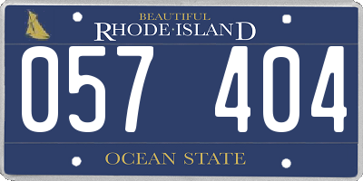 RI license plate 057404