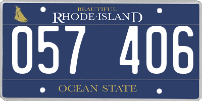 RI license plate 057406