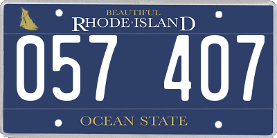 RI license plate 057407