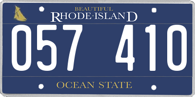 RI license plate 057410