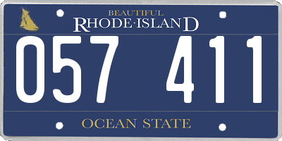 RI license plate 057411