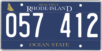 RI license plate 057412