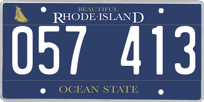 RI license plate 057413